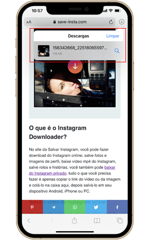 como salvar fotos do instagram iphone