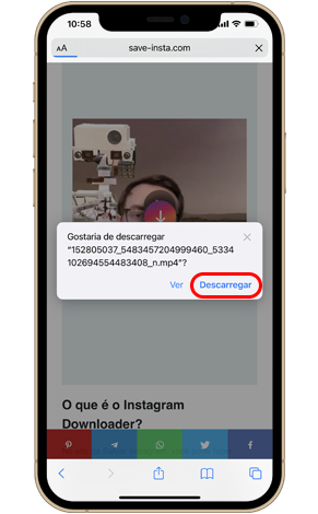 como salvar vídeos do instagram iphone