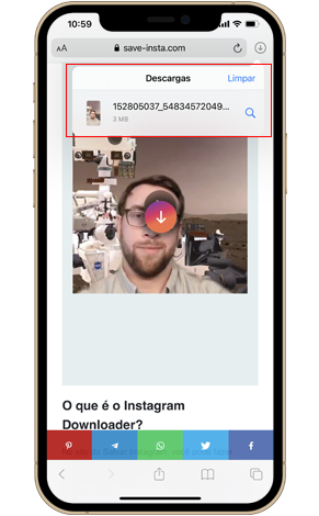 como salvar vídeos do instagram iphone