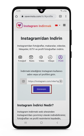 Android'de Instagram fotoğraflar indirin
