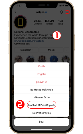 iphone'de instagram profil fotoğrafını indirin