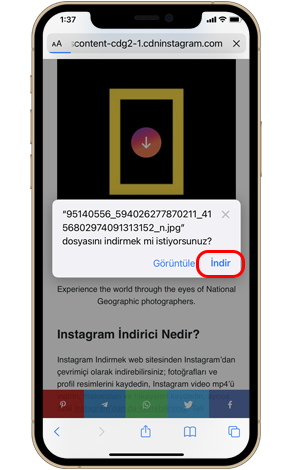 iphone'de instagram profil fotoğrafını indirin