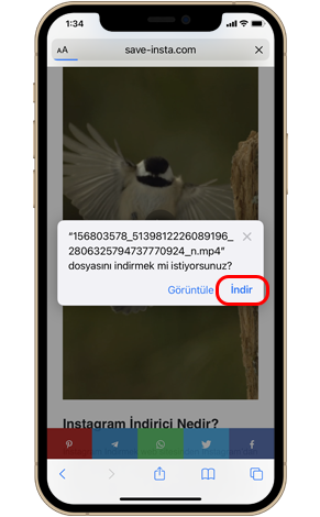 İPhone'da Instagram Videolarını İndirin