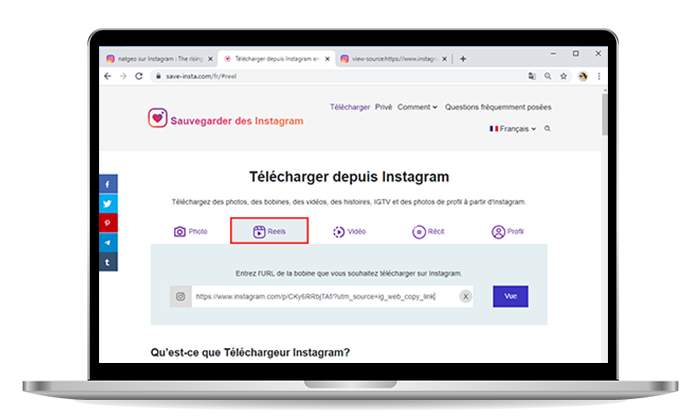 Téléchargeur de vidéos Instagram Reels