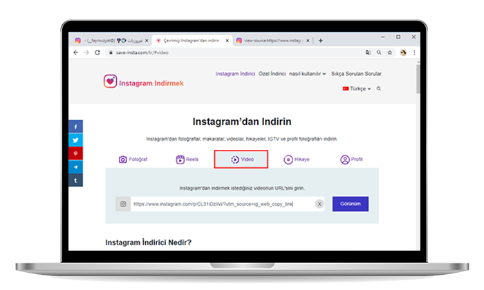 Instagram Videolarını Çevrimiçi Kaydedin