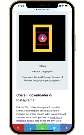 Salva la foto del profilo Instagram online