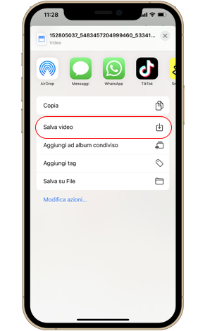 Salva i video di Instagram iPhone