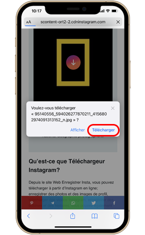Comment enregistrer une photo de profil Insta sur iPhone?