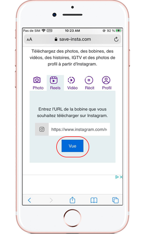 télécharger instagram reels sur iphone