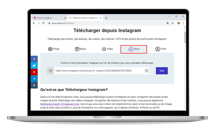 téléchargeur d'histoires instagram
