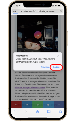 Laden Sie Instagram-Fotos auf das iPhone herunter