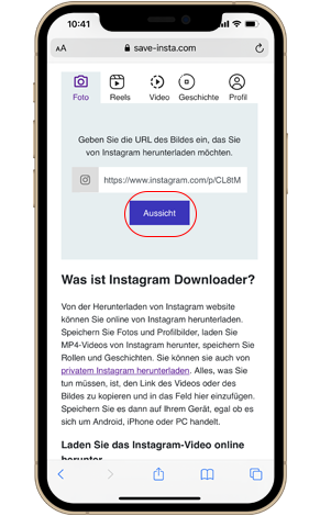 Speichern Sie Instagram-Fotos