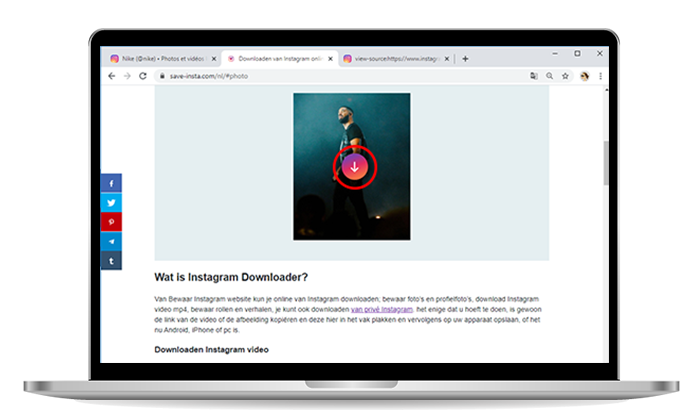 Bewaar foto's van Instagram naar computer