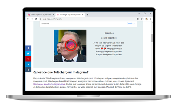 photo de profil instagram en grand