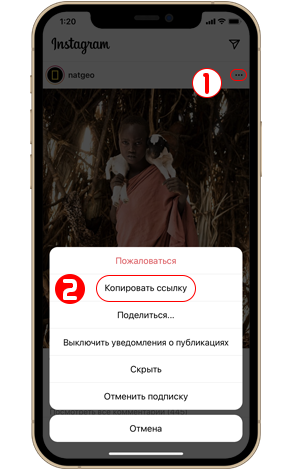 Скачать фото из Instagram на iPhone