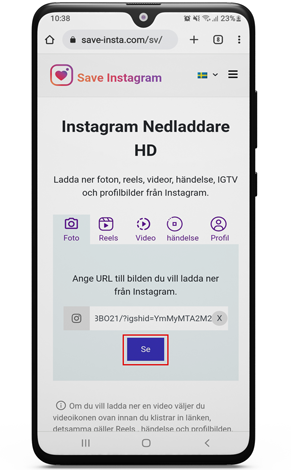 Spara Instagram-bilder på mobilen