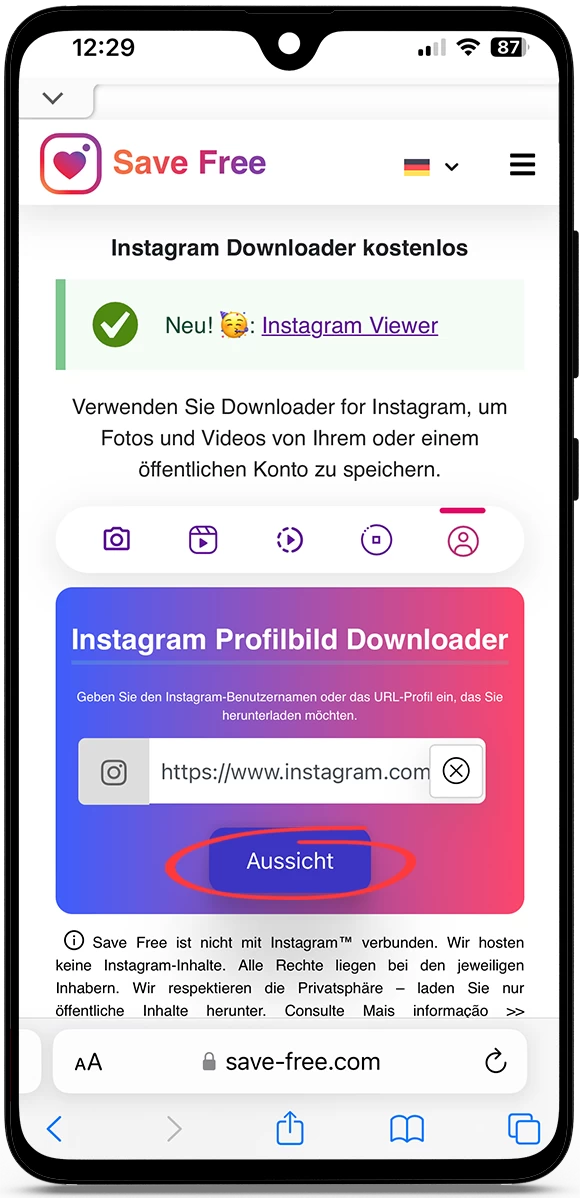 InstaZoom Instagram Profilbild Vergrößern insta zoom